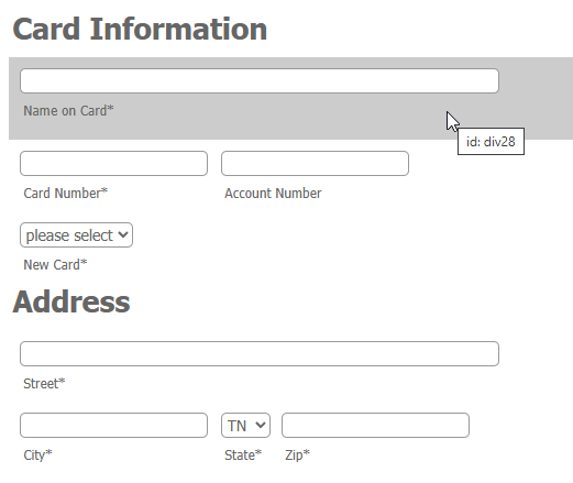 Example of a form with CSS enhancements.
